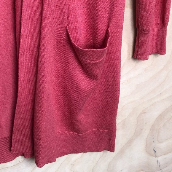 Love Ellie Open Front Cardigan Sweater Pink Coral Ribbed Pockets Women Small. - Picture 5 of 7